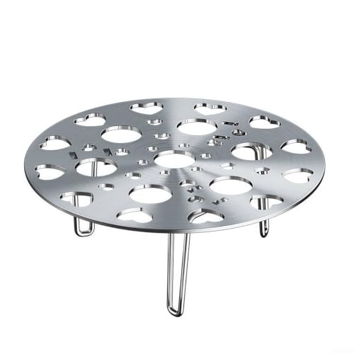 Robustes Edelstahl-Dampfgarer-Gestell mit verstellbaren Beinen, zum Dämpfen einer Reihe von Lebensmitteln, leicht zu reinigen (17,5 cm, Silber) von ARMYJY