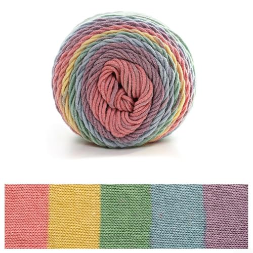 Segmentgefärbtes Bastelgarn, weich, für Regenbogen-Milch-Baumwolle, ideal für Handstricken, Sofakissen und andere kreative Anwendungen (A) von ARMYJY