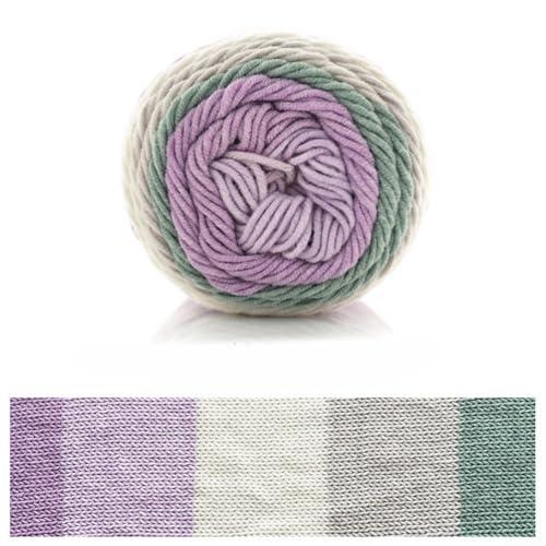 Segmentgefärbtes Bastelgarn, weich, für Regenbogen-Milch-Baumwolle, ideal für Handstricken, Sofakissen und andere kreative Anwendungen (F) von ARMYJY