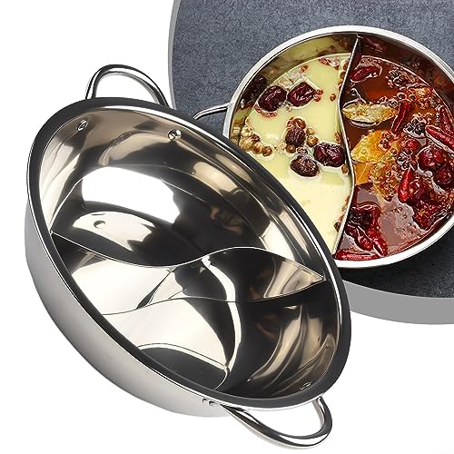 Shabu Topf, 28 cm, Edelstahl, Shabu Hot Pot mit Trennwand, Trennwand, Hotpot Topf von ARMYJY