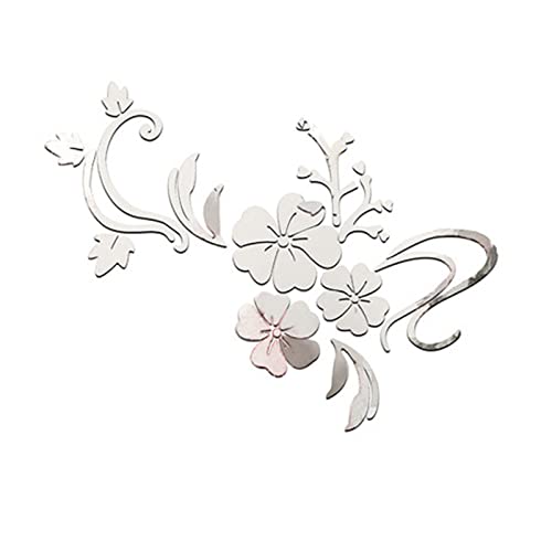 Spiegel-Wandaufkleber, Blumenkunst, entfernbar, Acryl, selbstklebend, Wandaufkleber, DIY-Wandtattoo für Zuhause, Wohnzimmer von ARMYJY
