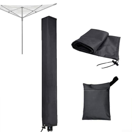 Strapazierfähige 600D Oxford-Gewebe Outdoor-Abdeckung für Wäschestangen, einfach zu verstauen (schwarz, 16 x 16 x 180 cm) von ARMYJY