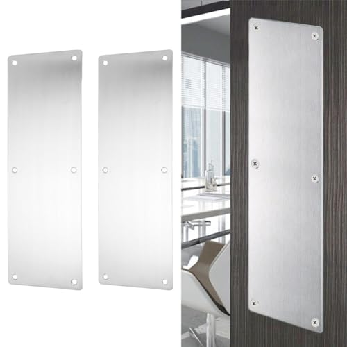 Tür-Trittplatte für Außentüren, Edelstahl-Trittplatten für Holz, Metall, Innen- und Außenbereich, kratzfester Türschutz, 2 Stück von ARMYJY