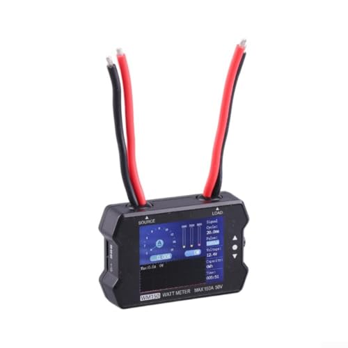 WM150 Powermeter, Wattmeter mit LCD-Display, Spannungs-Stromanalysator für RC FPV-Drohnen, Batterie ESC 1-50 V 150 A für PWM-Messung von ARMYJY