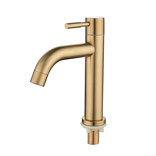 Wasserhahn, gebürstetes Gold, Badezimmer-Waschtischarmatur, Küchenspüle-Wasserhahn, Duschkopf, Waschbecken-Wasserhahn für Badezimmer-Arbeitsplatte (25 x 16 x 5 cm) von ARMYJY