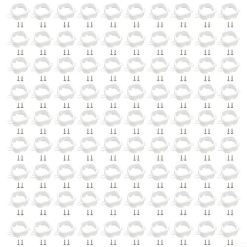 Weiße Befestigungsclips für Außenleuchten, robustes PETG-Material wetterbeständige Befestigung mit sicherer Funktion für Garten-Weihnachtsdekorationen (90 Stück) von ARMYJY