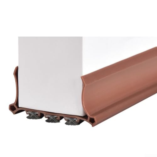 Winddichte Türbodendichtung mit PVC und Filz, verstellbare Breite, Isolierung zur Geräuschreduzierung und Staubblockierung (Braun) von ARMYJY