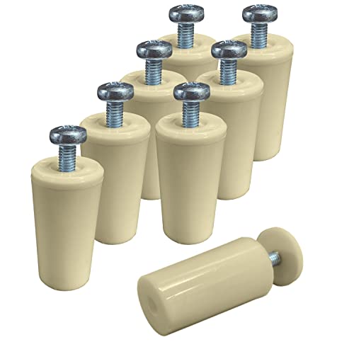 Elfenbein-Jalousienpuffer für Rollläden, 40 mm, aus PVC, jeder elfenbeinfarbene Rollladenanschlag enthält alles, was Sie für die Montage benötigen, Unterlegscheiben und Schrauben (8 Stück, von ARNAIN