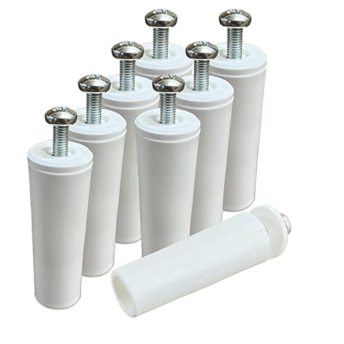 Rollladenstopper, 60 mm, für Rollläden, hergestellt aus Nylon, jeder weiße Jalousie, inklusive Unterlegscheibe und Schraube (8 Stück, weiß) von ARNAIN