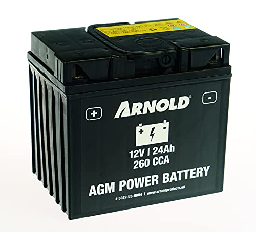 ARNOLD AGM Starterbatterie AZ104, 12V 24Ah, 260 CCA für Rasentraktoren 5032-U3-0004, +Pol links von ARNOLD