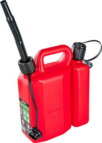 ARNOLD - Doppelkanister mit Ausgießer und Werkzeughalter für Motorsägen, 3 Liter / 1,5 Liter; 6011-X2-7007, Rot von ARNOLD