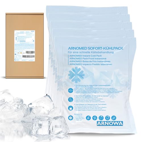 10x ARNOMED® Einweg Sofort Kühlpads 12x15cm, Direkt Kühlpack zum Knicken, Instant Cold Packs für Schwellungen & Verletzungen, Einweg Kältekompressen für Sport & Erste Hilfe, Coolpack von ARNOMED