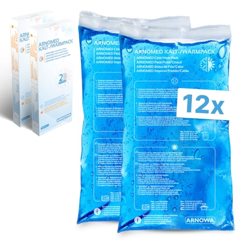 12x ARNOMED® Mehrweg Kühlpacks Gel 12x29cm, Kalt Warm Kompresse wiederverwendbar & mikrowellengeeignet, Kühlpads aus Gel, Kühl Gelpads, Coolpacks, Cooling Pads, Kühlkissen, Kältekompresse von ARNOMED