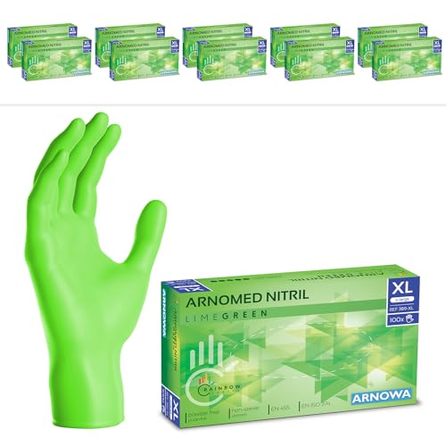 2000 Stück ARNOMED Einweghandschuhe Grün, Einmalhandschuhe XL, Nitril Handschuhe Einweg, Nitrilhandschuhe puderfrei, Gummihandschuhe Einweg, Schutzhandschuhe, Handschuhe Nitril in XS, S, M, L, XL 2000 Stück ARNOMED Einweghandschuhe Grün, Einmalhandschuhe XL, Nitril Handschuhe Einweg, Nitrilhandschuhe puderfrei, Gummihandschuhe Einweg, Schutzhandschuhe, Handschuhe Nitril in XS, S, M, L, XL von ARNOMED