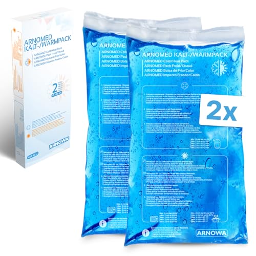 2x ARNOMED® Mehrweg Kühlpacks Gel 12x29cm, Kalt Warm Kompresse wiederverwendbar & mikrowellengeeignet, Kühlpads aus Gel, Kühl Gelpads, Coolpacks, Cooling Pads, Kühlkissen, Kältekompresse von ARNOMED