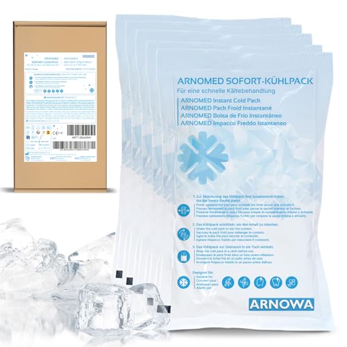 30x ARNOMED® Einweg Sofort Kühlpads 8x13cm, Direkt Kühlpack zum Knicken, Instant Cold Packs für Schwellungen & Verletzungen, Einweg Kältekompressen für Sport & Erste Hilfe, Coolpack von ARNOMED