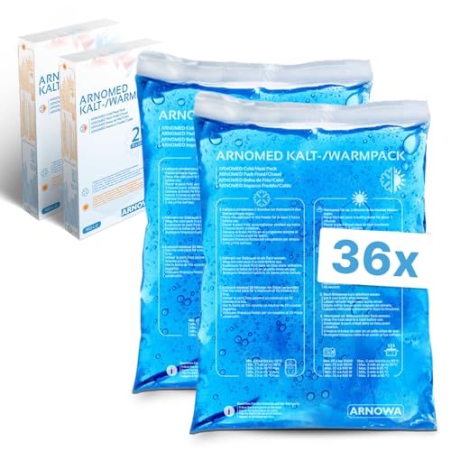 36x ARNOMED® Mehrweg Kühlpacks Gel 12x20cm, Kalt Warm Kompresse wiederverwendbar & mikrowellengeeignet, Kühlpads aus Gel, Kühl Gelpads, Coolpacks, Cooling Pads, Kühlkissen, Kältekompresse von ARNOMED