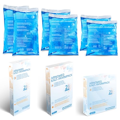 18x ARNOMED® Mehrweg Kühlpacks Gel bestehend aus 6x M, L & XL, Kalt Warm Kompresse wiederverwendbar & mikrowellengeeignet, Kühlpads aus Gel, Kühl Gelpads, Coolpacks, Cooling Pads, Kühlkissen von ARNOMED
