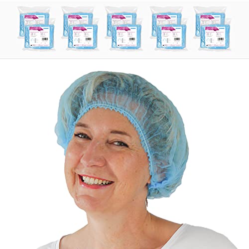 200x ARNOMED® Einweg Haarnetz 52 CM Blau, Einweghauben Kopf, Haube für OP, Gastronomie & Hygiene, Haarhaube Einweg, Einweg Kopfhaube, Netz für Haare, Klipphauben, Haarschutzhaube Stoff von ARNOMED