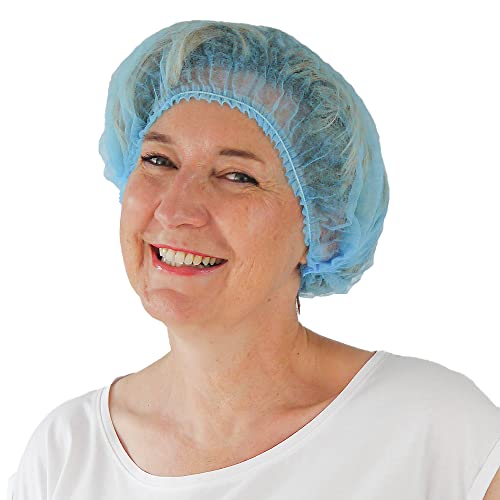 ARNOMED Haarnetze Einweg XL, Umfang 55 cm, 100 Stk. blaue Einweg PP-Haarnetze für die Küche, Haube als Arzt Zubehör, Kopfhaube, Hair Cover, Haarnetz Einweg für Herren/Damen, Bonet Haube für Haare von ARNOMED