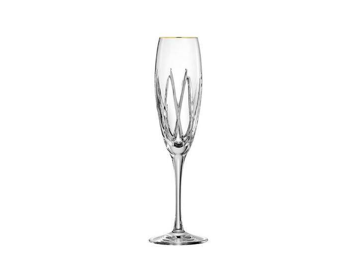 ARNSTADT KRISTALL Champagnerglas Sektglas London Gold (25 cm) - Kristallglas mundgeblasen · von Hand ge, Kristallglas von ARNSTADT-KRISTALL