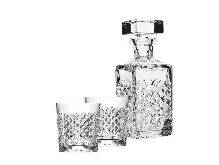 ARNSTADT KRISTALL Karaffe Whisky Geschenk Karo (3-teilig) Kristallglas mundgeblasen & von Hand g von ARNSTADT-KRISTALL