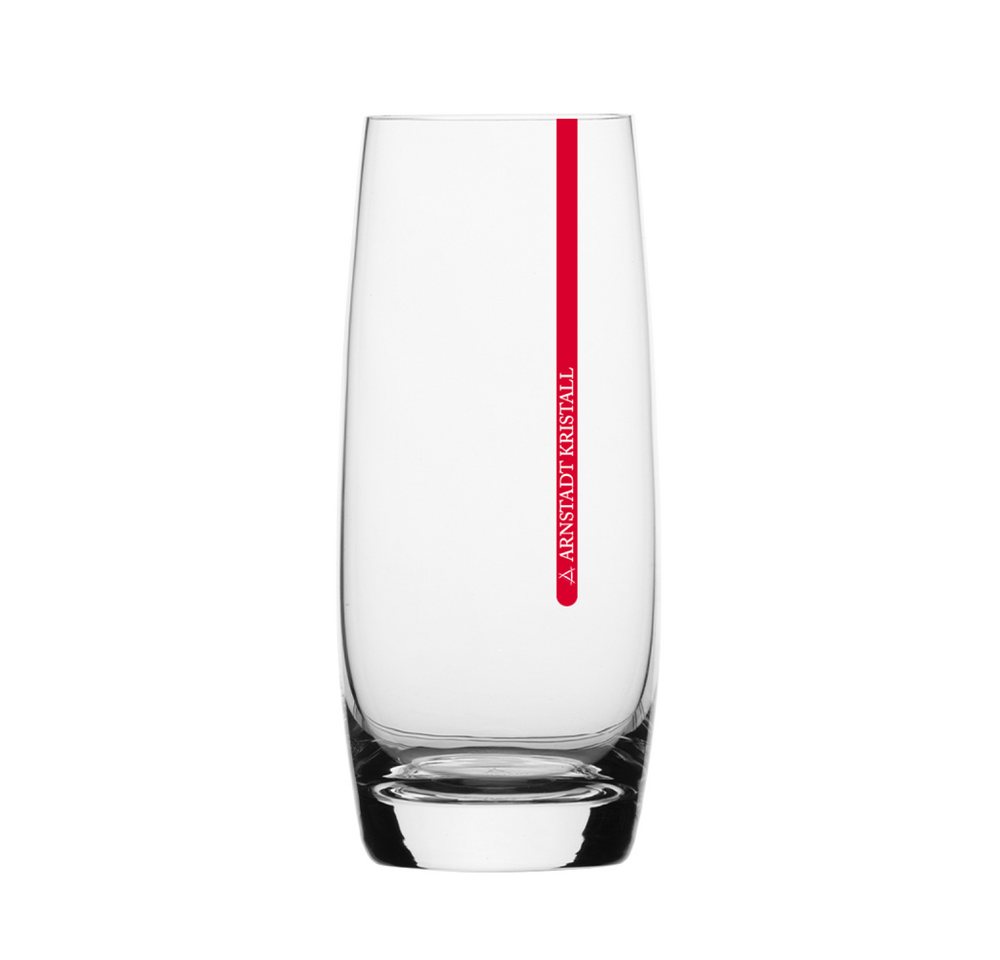 ARNSTADT KRISTALL Longdrinkglas Becher Redstripe clear (14 cm) Kristallglas mundgeblasen · handgeschli von ARNSTADT KRISTALL