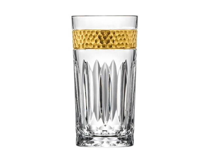 ARNSTADT KRISTALL Longdrinkglas Longdrinkglas Bloom Gold (14 cm) Kristallglas mundgeblasen · handgesch von ARNSTADT-KRISTALL