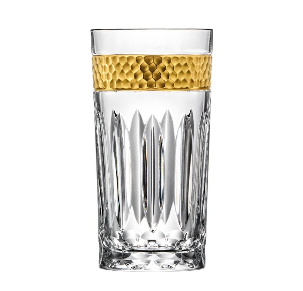 ARNSTADT KRISTALL Longdrinkglas Longdrinkglas Bloom Gold (14 cm) Kristallglas mundgeblasen · handgesch von ARNSTADT KRISTALL