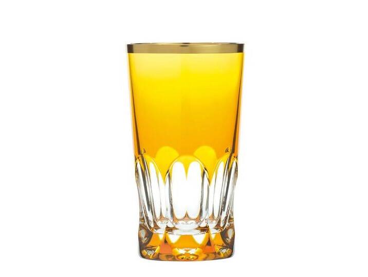 ARNSTADT KRISTALL Longdrinkglas Longdrinkglas Palais Amber Gold (14 cm) - Handmade · inkl. 24 Karat Go, Kristallglas von ARNSTADT-KRISTALL