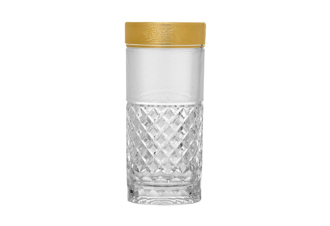 ARNSTADT KRISTALL Longdrinkglas Longdrinkglas Rococo (14 cm) Kristallglas mundgeblasen · handgeschliff, 24 Karat Gold von ARNSTADT KRISTALL