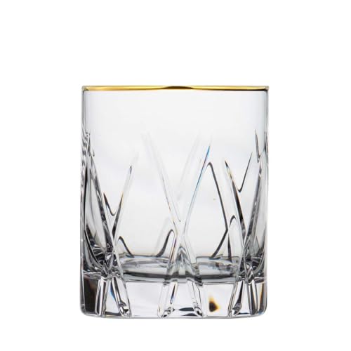 ARNSTADT KRISTALL Premium Whiskyglas London clear (10 cm) Kristallglas mundgeblasen · handgeschliffen · Handmade in Germany · 24 Karat Goldrand von ARNSTADT KRISTALL