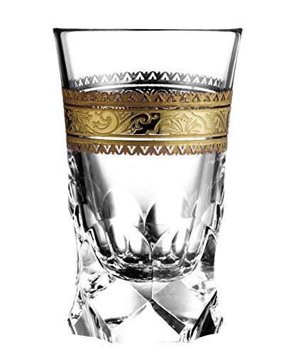 ARNSTADT KRISTALL Schnapsglas Stamper Shotglas Royal (8 cm) - Mundgeblasen · von Hand geschliffen · Made in Germany · inkl. 24 Karat Goldrand von ARNSTADT KRISTALL
