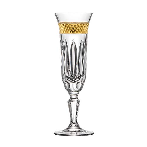 ARNSTADT KRISTALL Sektglas Champagneglas Bloom Gold (21,7 cm) Kristallglas mundgeblasen · von Hand geschliffen · Handmade in Germany · 24K Goldrand von ARNSTADT KRISTALL
