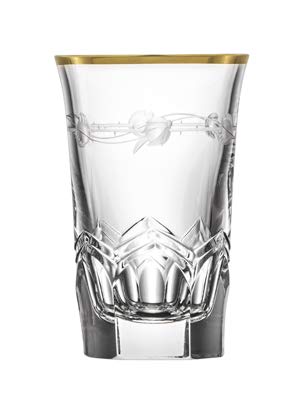 ARNSTADT KRISTALL Shotglas Schnapsglas Stamper Lilly Gold (8 cm) - Mundgeblasen · von Hand geschliffen · Made in Germany · inkl. 24 Karat Goldrand von ARNSTADT KRISTALL