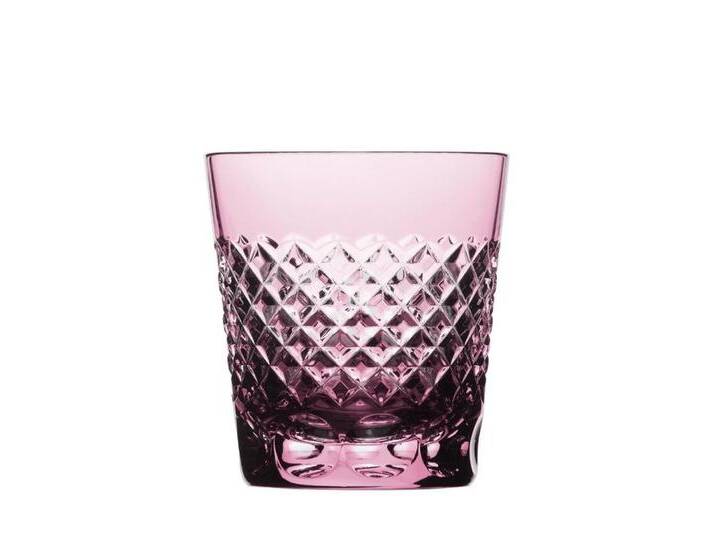 ARNSTADT KRISTALL Tumbler-Glas Karo rosalin (9,5cm) Kristallglas mundgeblasen · handgeschliffen · Han, rosa von ARNSTADT-KRISTALL