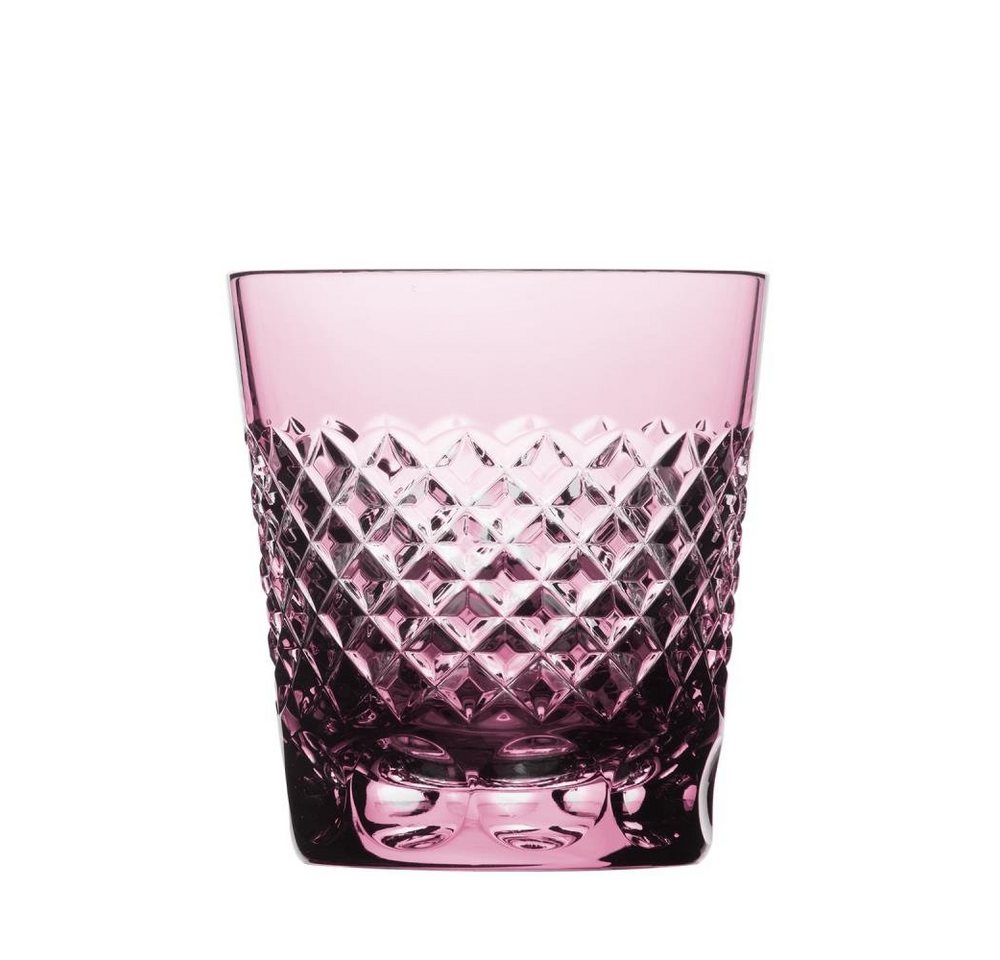 ARNSTADT KRISTALL Tumbler-Glas Karo rosalin (9,5cm) Kristallglas mundgeblasen · handgeschliffen · Han von ARNSTADT KRISTALL