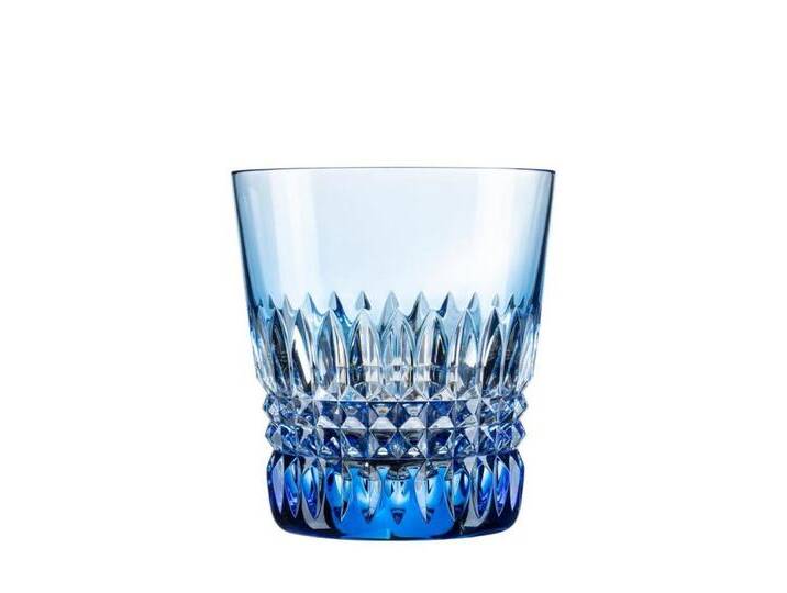 ARNSTADT KRISTALL Tumbler-Glas Trinkglas Becher Empire aqua blau (9,5cm) Kristallglas mundgeblasen ·, blau von ARNSTADT-KRISTALL