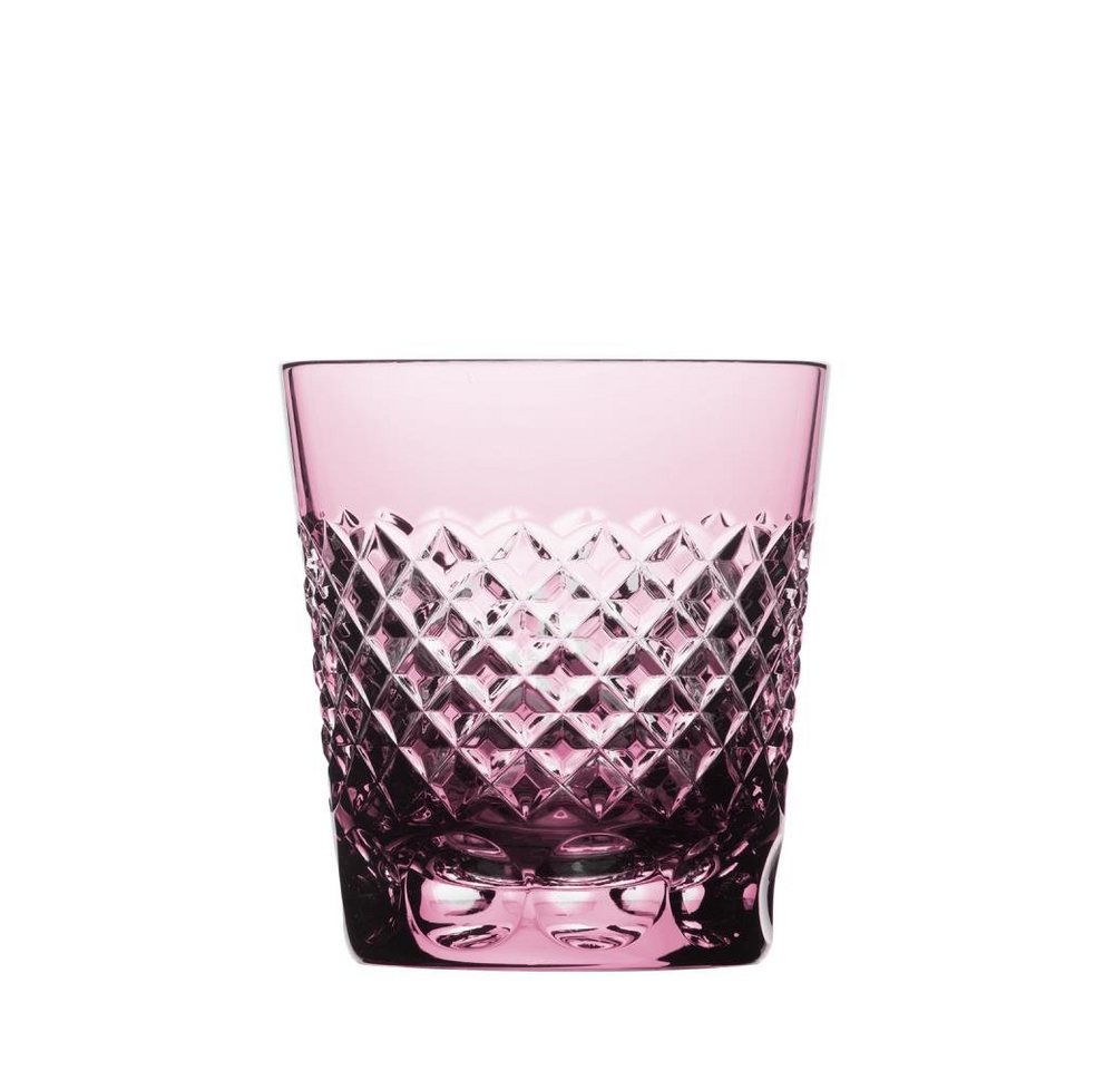 ARNSTADT KRISTALL Tumbler-Glas Trinkglas Becher Karo rosalin (8,5cm) Kristallglas mundgeblasen · hand von ARNSTADT KRISTALL