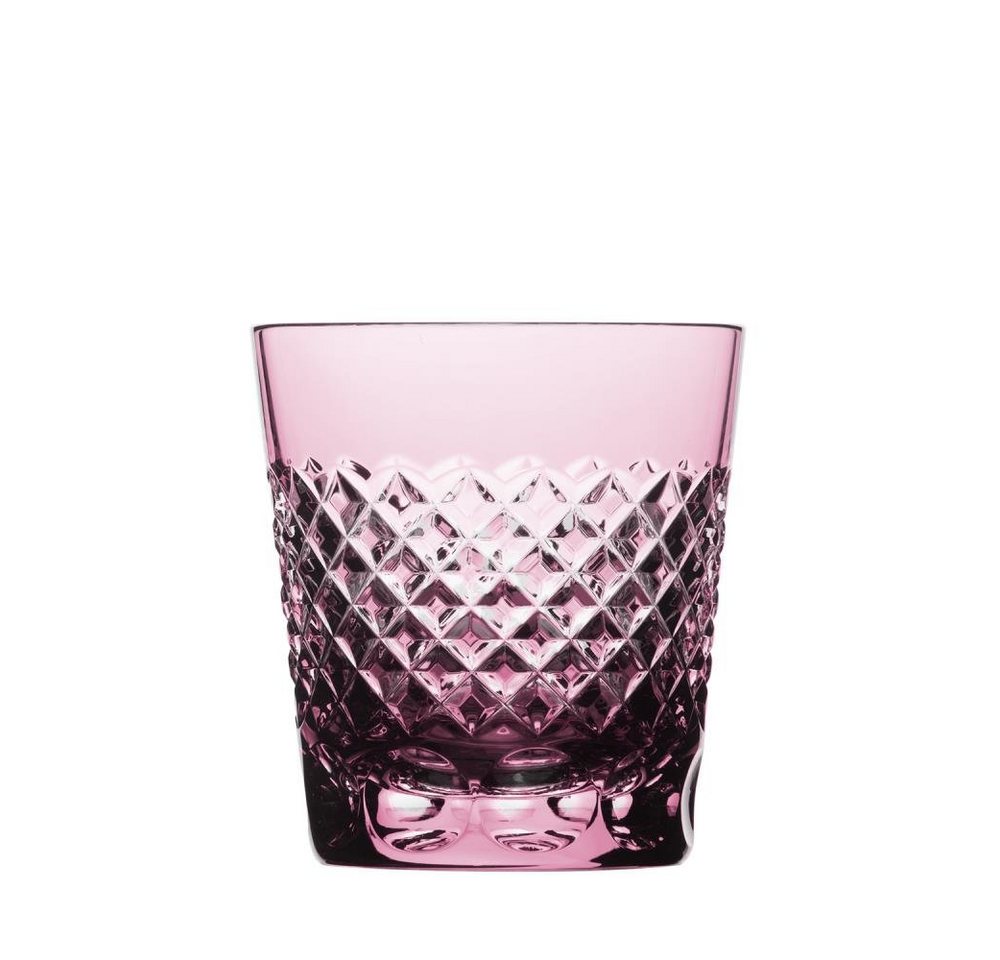 ARNSTADT KRISTALL Tumbler-Glas Trinkglas Becher Karo rosalin (8,5cm) Kristallglas mundgeblasen · hand von ARNSTADT KRISTALL