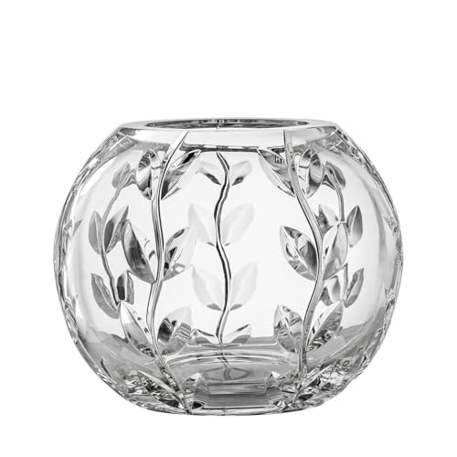 ARNSTADT KRISTALL Vase Kugelvase Leaf transparent (20 cm) - Kristallglas mundgeblasen · von Hand geschliffen · Handmade in Germany von ARNSTADT KRISTALL