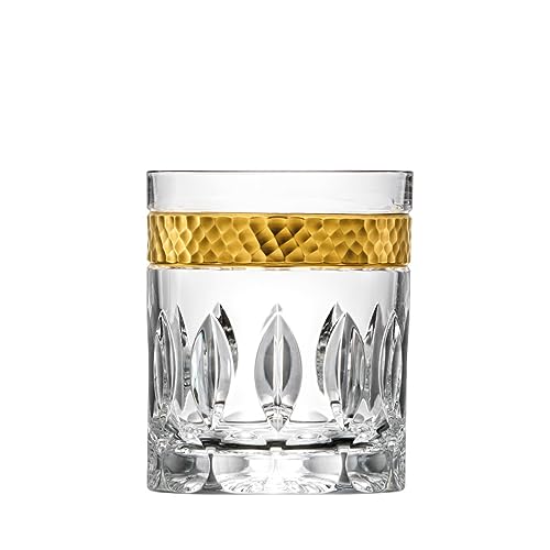 ARNSTADT KRISTALL Whiskyglas Bloom Gold (10 cm) Kristallglas mundgeblasen · handgeschliffen · Handmade in Germany · inkl. 24 Karat Goldrand von ARNSTADT KRISTALL