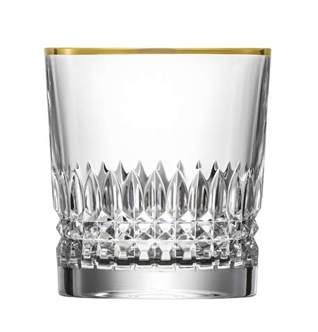 ARNSTADT KRISTALL Whiskyglas Empire (9 cm) Kristallglas mundgeblasen · handgeschliffen · Handmade in Germany · inkl. 24 Karat Goldrand von ARNSTADT KRISTALL