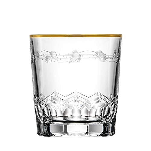 ARNSTADT KRISTALL Whiskyglas Lilly Gold (9 cm) Kristallglas mundgeblasen · handgeschliffen · Handmade in Germany · inkl. 24 Karat Goldrand von ARNSTADT KRISTALL