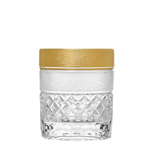 ARNSTADT KRISTALL Whiskyglas Rococo (9 cm) Kristallglas mundgeblasen · handgeschliffen · Handmade in Germany · inkl. 24 Karat Goldrand von ARNSTADT KRISTALL