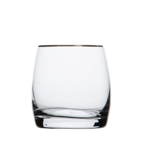 ARNSTADT KRISTALL Whiskyglas Wasserglas Pure Platin (8,7 cm) - Kristallglas mundgeblasen · handgeschliffen · Handmade in Germany · echter Platinrand von ARNSTADT KRISTALL
