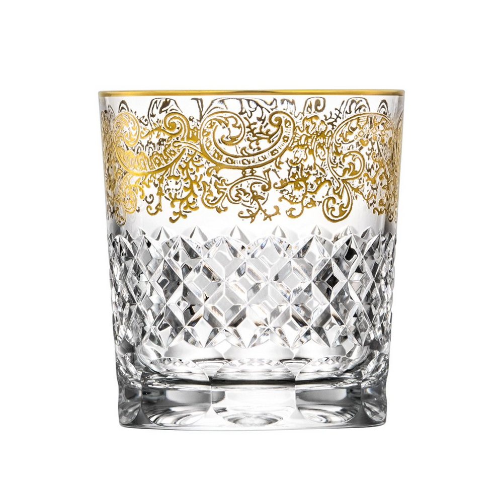 ARNSTADT KRISTALL Whiskyglas Whiskyglas Arabeske Gold (9 cm) - Kristallglas mundgeblasen · handgeschliffen · Handmade · 24K Gold von ARNSTADT KRISTALL