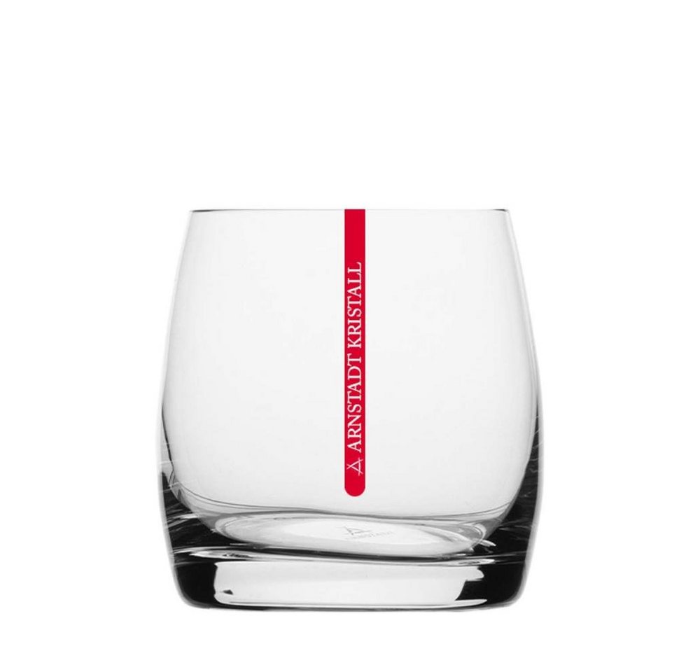 ARNSTADT KRISTALL Whiskyglas Whiskyglas Kristall Redstripe clear (8,7 cm) Kristallglas mundgeblasen von ARNSTADT KRISTALL