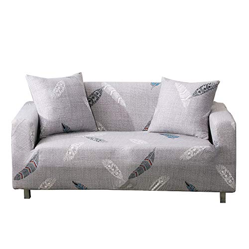 ARNTY Sofabezüge, Moderne Elastischer Sofabezug Stretch 1/2/3/4 Sitzer Couchbezug Antirutsch Blumendruck Sofahusse für Couch Möbelschutz (Grau-Feder, 3 Sitzer Sofabezug:181-230cm) von ARNTY