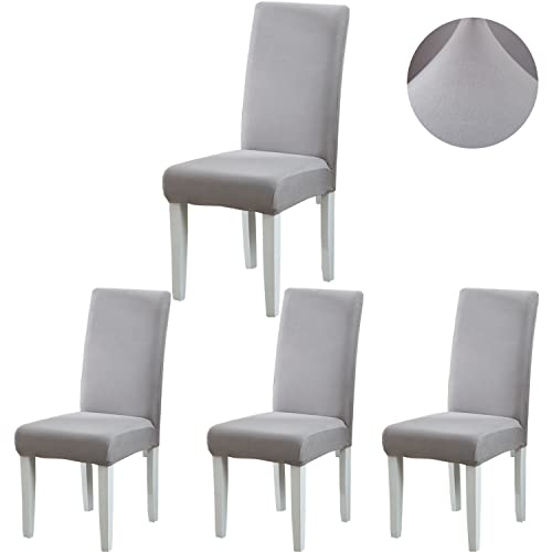 ARNTY Stuhlhussen 4/6er Set, Stuhlbezug Jacquard Esszimmer Stuhlhussen Schwingstühle Universal Hussen für Stühle für Esszimmer, Hotel, Küche, Zeremonie (Hellgrau, 4 Stück) von ARNTY